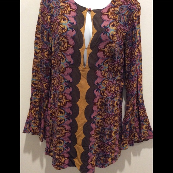 Free People Dresses & Skirts - FREE PEOPLE LONG SLEEVE BOHO DRESS SIZE 8